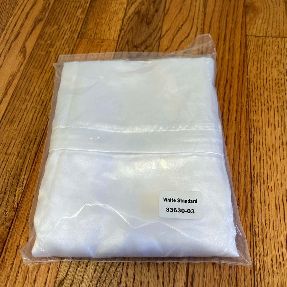 Brand new white satin white pillow cases